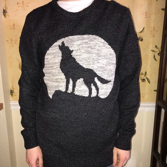 urban pipeline Other - Urban Pipeline | Gray & black sweater, wolf design